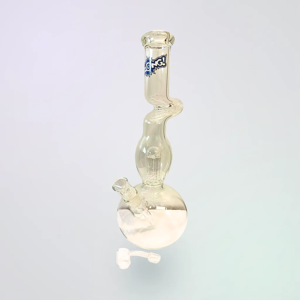 Handcrafted Glass Water Pipe with Multi-Slit Perc 15" - #1138 - Image 1