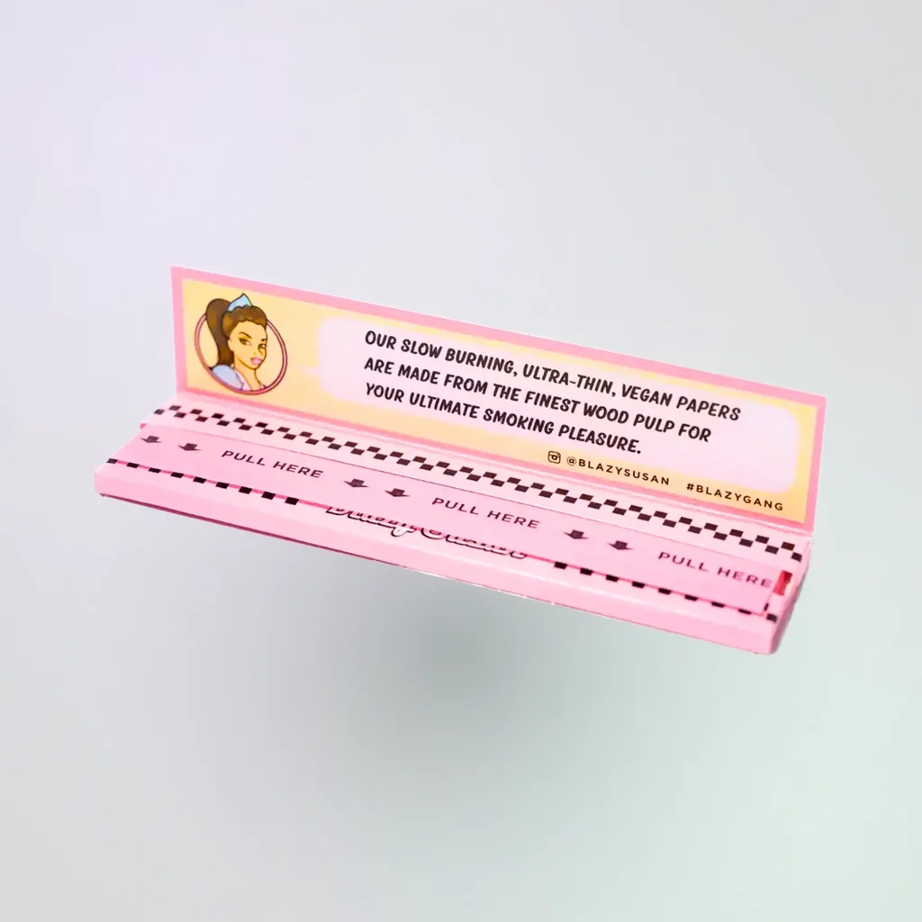 Blazy Susan Pink Rolling Papers | King Size Slim - Image 1