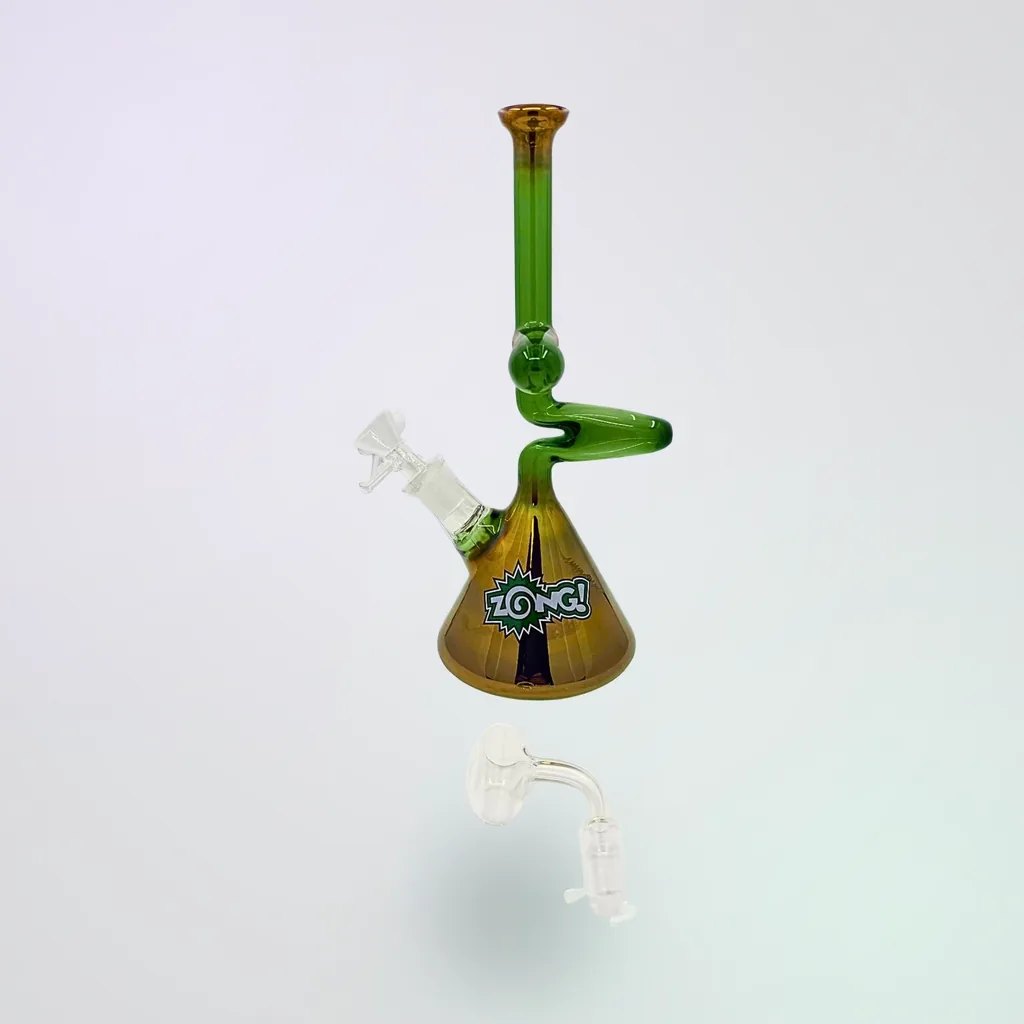 Handcrafted Glass Water Pipe with Zong Neck 19" - #1139 - Image 1