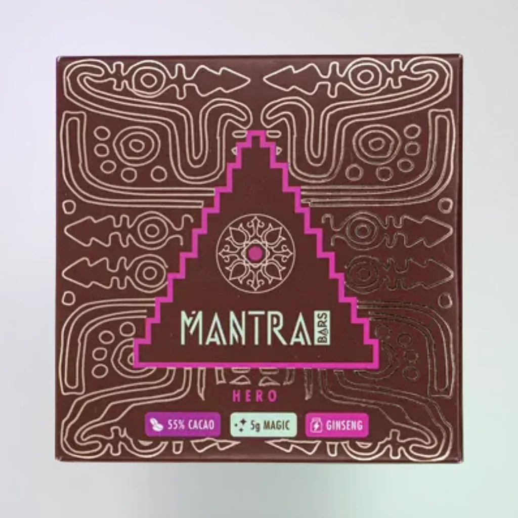 Mantra Mushroom Chocolate Bar | 5g Bar | 16 Pieces - Image 1