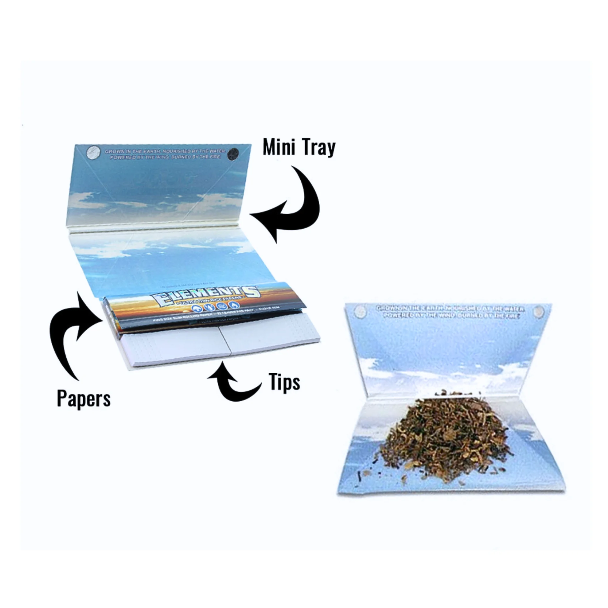 Elements Artesano Rolling Papers with Tips and Tray